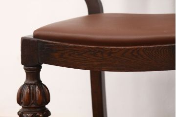 アンティーク家具　イギリスアンティーク　オーク無垢材上質なダイニングチェア2脚セット?(椅子・イス)