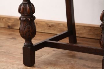 アンティーク家具　イギリスアンティーク　オーク無垢材上質なダイニングチェア2脚セット?(椅子・イス)