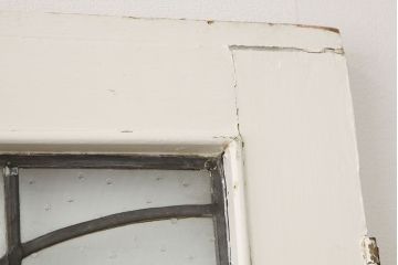イギリスアンティーク　ジャンク品ステンドグラスドア1枚(割れ有り)