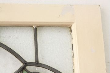 イギリスアンティーク　かわいいステンドグラス引き戸2枚セット(ガラス戸)
