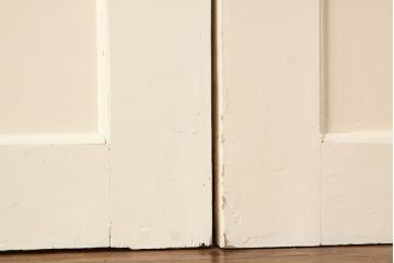 イギリスアンティーク　かわいいステンドグラス引き戸2枚セット(ガラス戸)