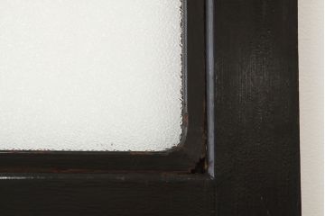 昭和レトロ　大振りなペイントダイヤガラスドア1枚(扉・加工跡有)