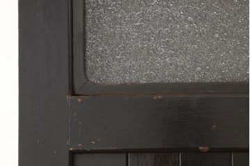 昭和レトロ　大振りなペイントダイヤガラスドア1枚(扉・加工跡有)