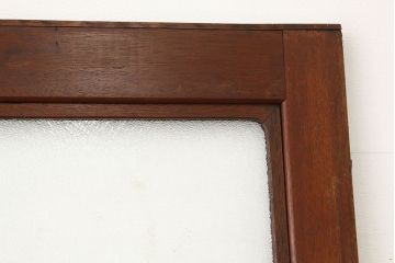 昭和レトロ　大振りなペイントダイヤガラスドア1枚(扉・加工跡有)