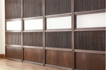 アンティーク　裏障子付格子戸4枚セット(建具・引き戸)