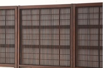 アンティーク　裏障子付格子戸4枚セット(建具・引き戸)