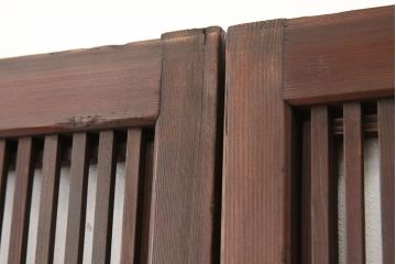 アンティーク　裏障子付格子戸4枚セット(建具・引き戸)