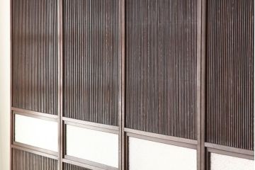 アンティーク　裏障子付格子戸4枚セット(建具・引き戸)