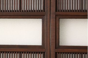 アンティーク　裏障子付格子戸4枚セット(建具・引き戸)