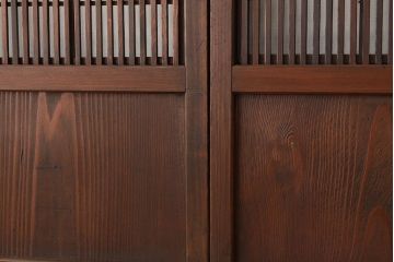 アンティーク　裏障子付格子戸4枚セット(建具・引き戸)