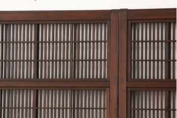 アンティーク　裏障子付格子戸4枚セット(建具・引き戸)