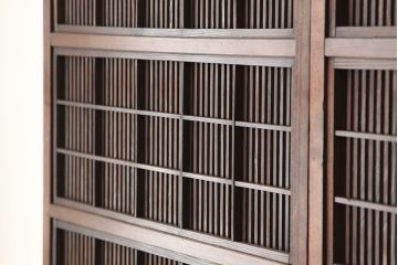 アンティーク　裏障子付格子戸4枚セット(建具・引き戸)