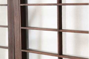 古民具・骨董　大振りなガラス格子戸4枚セット(ガラス戸・引き戸)