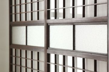 古民具・骨董　大振りなガラス格子戸4枚セット(ガラス戸・引き戸)