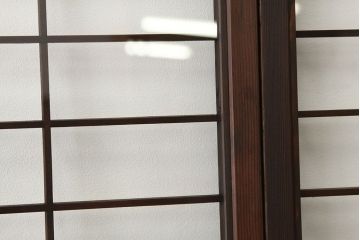 古民具・骨董　大振りなガラス格子戸4枚セット(ガラス戸・引き戸)