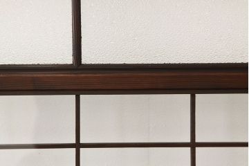古民具・骨董　大振りなガラス格子戸4枚セット(ガラス戸・引き戸)