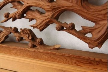 古民具・骨董　ジャンク品・割れ有り。彫刻欄間2枚セット