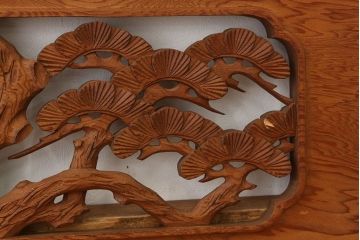 古民具・骨董　ジャンク品・割れ有り。彫刻欄間2枚セット
