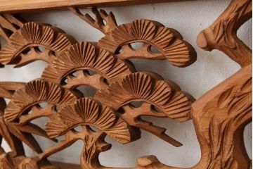 古民具・骨董　ジャンク品・割れ有り。彫刻欄間2枚セット