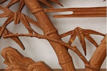 古民具・骨董　ジャンク品・割れ有り。彫刻欄間2枚セット