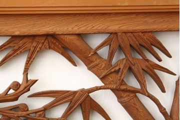 古民具・骨董　ジャンク品・割れ有り。彫刻欄間2枚セット