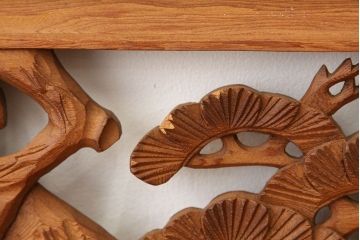 古民具・骨董　ジャンク品・割れ有り。彫刻欄間2枚セット