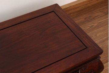 レトロ家具　昭和レトロ　古い唐木の彫刻座卓(テーブル)