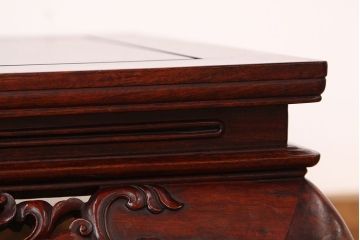 レトロ家具　昭和レトロ　古い唐木の彫刻座卓(テーブル)