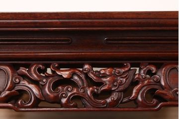 レトロ家具　昭和レトロ　古い唐木の彫刻座卓(テーブル)