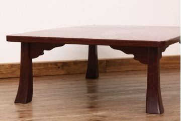 レトロ家具　昭和レトロ　漆塗り風座卓(テーブル・机)