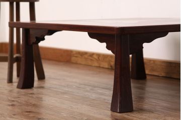レトロ家具　昭和レトロ　漆塗り風座卓(テーブル・机)