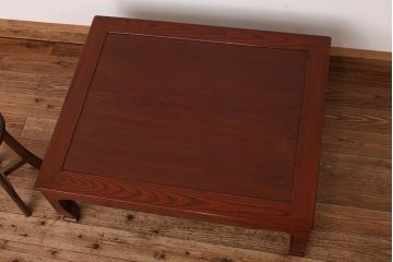 アンティーク家具　アンティーク　古いケヤキ材のシンプルな座卓(テーブル)