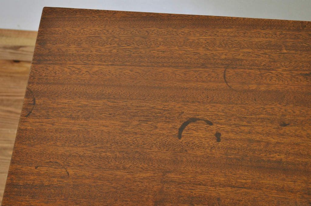 レトロ家具　昭和レトロ 子供用8脚格納スツール付き鉄脚テーブル作業台