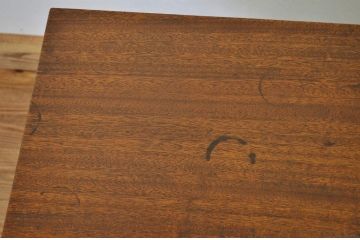 レトロ家具　昭和レトロ 子供用8脚格納スツール付き鉄脚テーブル作業台