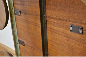 レトロ家具　昭和レトロ 子供用8脚格納スツール付き鉄脚テーブル作業台