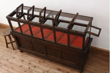 アンティーク家具　アンティーク　大正ロマン　古い貴金属店の高級ガラスケース(ショーケース)