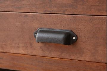 アンティーク家具　アンティーク　古い木のモールガラス　大ぶりな下駄箱(収納棚)