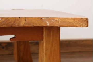 アンティーク家具　アンティーク　天板一枚板!総欅!木目の素晴らしい座卓(テーブル)