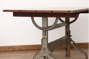 アンティーク家具　アンティーク　インダストリアルデザインワークテーブル(作業台・ダイニングテーブル)