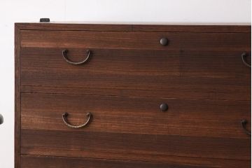 アンティーク家具　アンティーク　古い桐材の鉄脚付きローチェスト?
