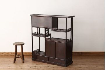 アンティーク家具　1960〜70年代　唐木飾り棚(茶棚)
