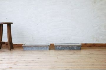 アンティーク家具　古い駄菓子屋のブリキのガラスケース2個組4
