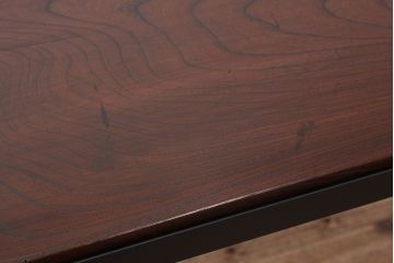 アンティーク家具　アンティーク　重厚な古材天板(ケヤキ)のアイアンフレーム作業台(ダイニングテーブル)