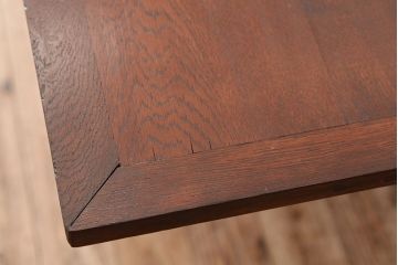 アンティーク家具　アンティーク　総ナラ材の特大バタフライテーブル(作業台・ダイニングテーブル)