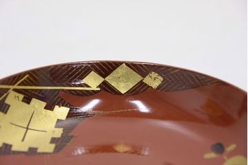アンティーク雑貨　アンティーク　大正時代!大内塗古い蒔絵の木製小皿20枚(漆器、銘々皿)