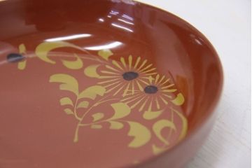 アンティーク雑貨　アンティーク　大正時代!大内塗古い蒔絵の木製小皿20枚(漆器、銘々皿)