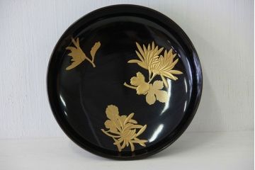 アンティーク雑貨　アンティーク　大正時代!古い蒔絵の木製小皿19枚など色々セット銘々皿(漆器)