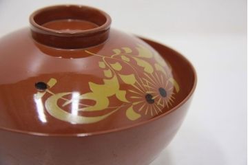アンティーク雑貨　アンティーク　大正〜昭和初期!古い蒔絵の木製お椀16客(漆器)