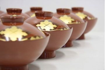 アンティーク雑貨　アンティーク　大正期!大内塗・古い蒔絵の木製お椀10客(3)(漆器)