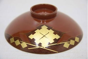 アンティーク雑貨　アンティーク　大正期!大内塗・古い蒔絵の木製お椀10客(3)(漆器)